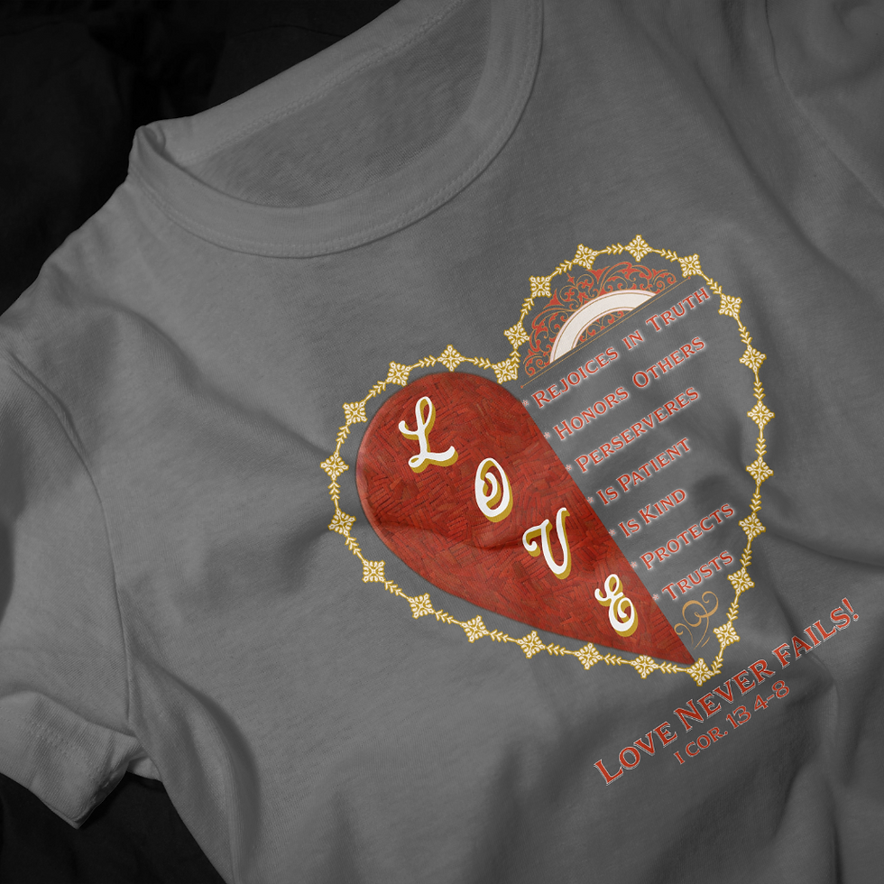 Thumbnail: Spiritual Love T-shirt - Faith based apparel in gray