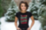 Model wearing In My Season Christmas T-shirt in black