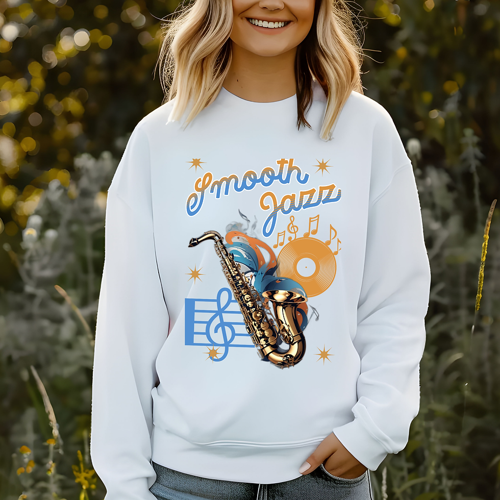 Model wearing Smooth Jazz outfit for music festival-White