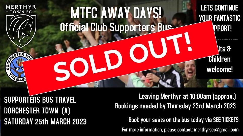 𝗗𝗼𝗿𝗰𝗵𝗲𝘀𝘁𝗲𝗿 𝗦𝘂𝗽𝗽𝗼𝗿𝘁𝗲𝗿𝘀 𝗕𝘂𝘀 - 𝗦𝗢𝗟𝗗 𝗢𝗨𝗧!