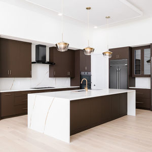 Luxury modern dark brown and white kitchen