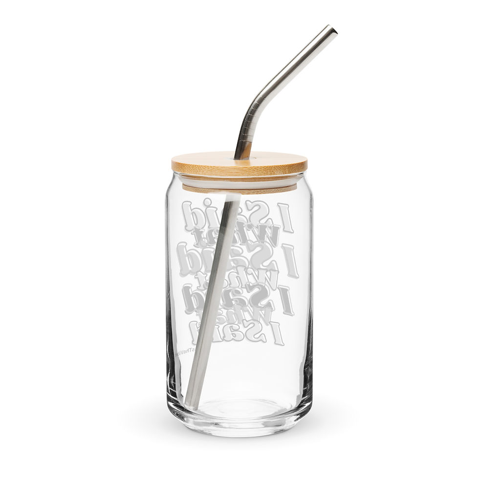 Thumbnail: Classic "ISWIS" B&W Bamboo Mason Jar