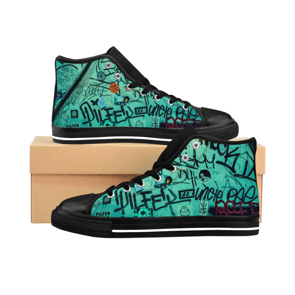 Blue Graffiti Women's High-top Sneakers