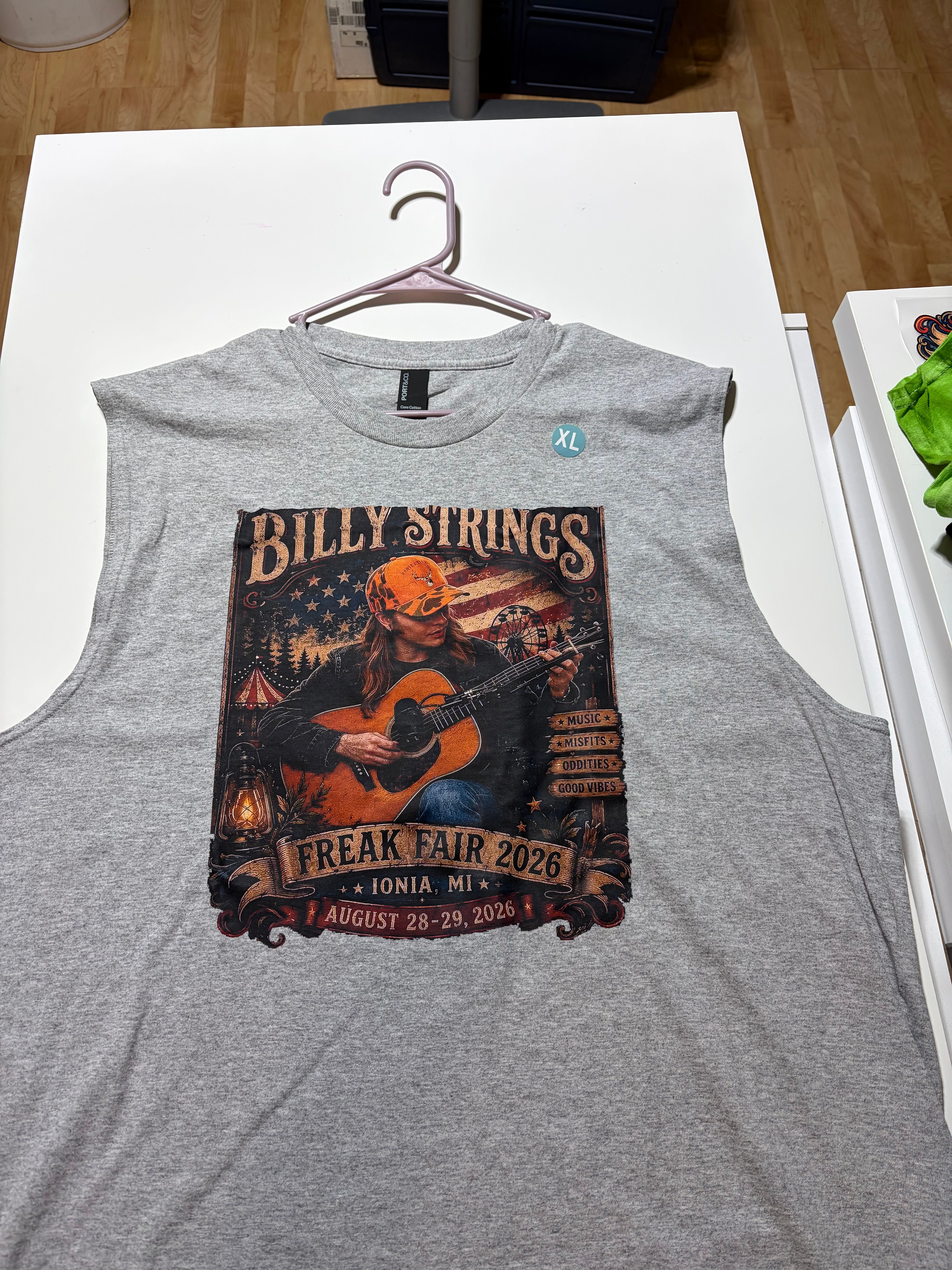 HEATHER GRAY SLEEVELESS UNISEX -AMERICANA -XL