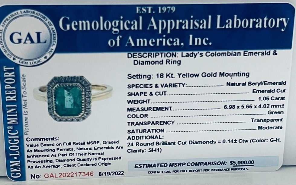 Emerald cut and diamond ring