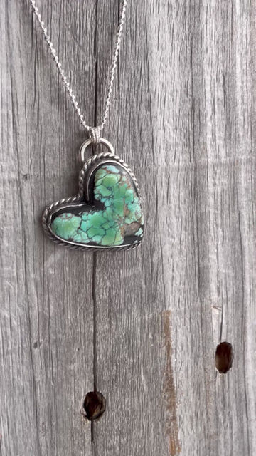 Thumbnail: XOXO turquoise heart necklace