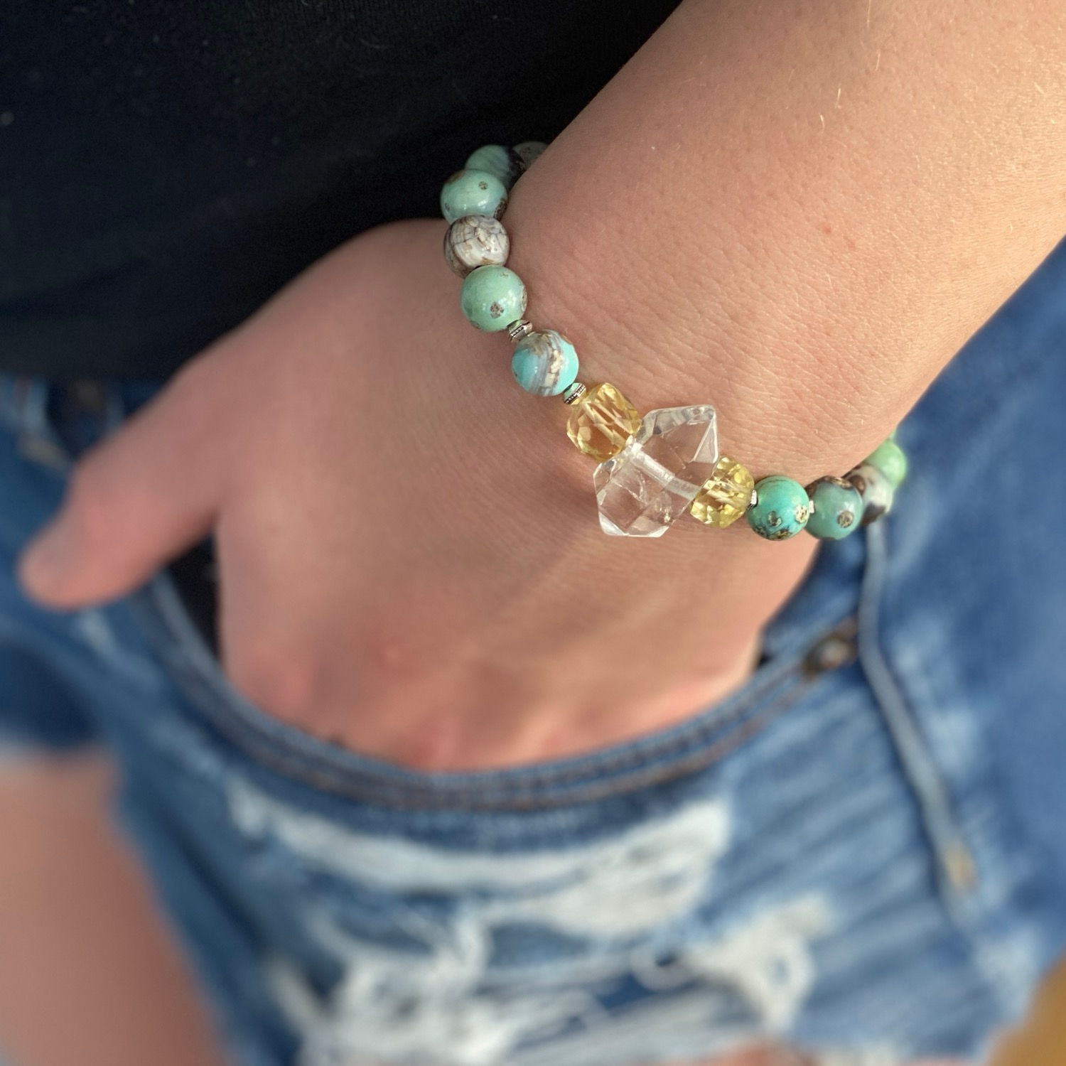 Citrine/Robin’s egg agate/quartz