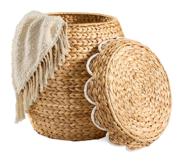 Scalloped Hyacinth Storage Basket