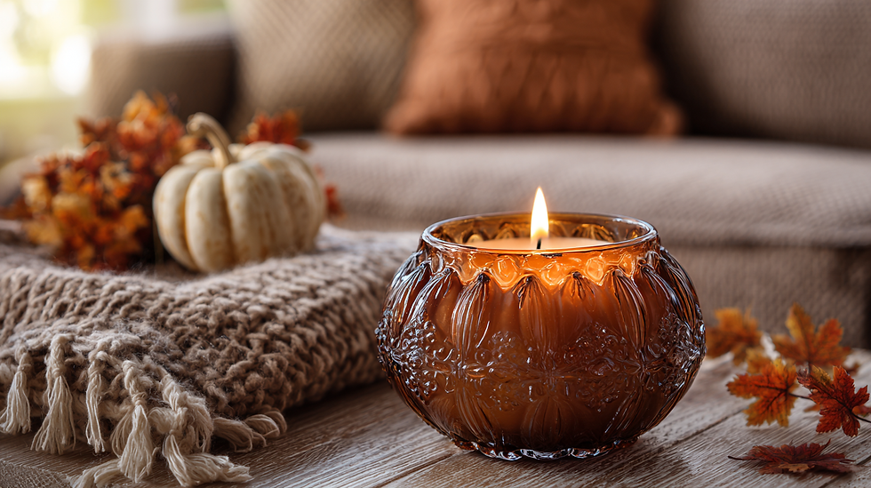 A cozy candle can make the day feel like Fall...