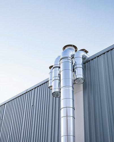 building with flue