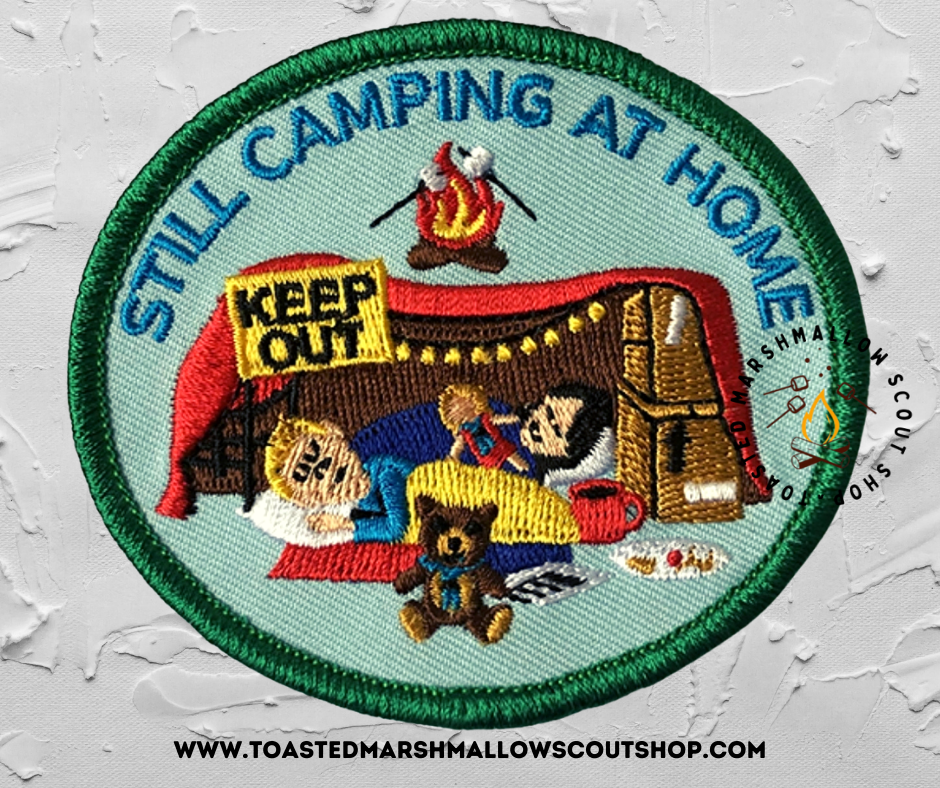 Still Camping At Home Badge (80mmx70mm)