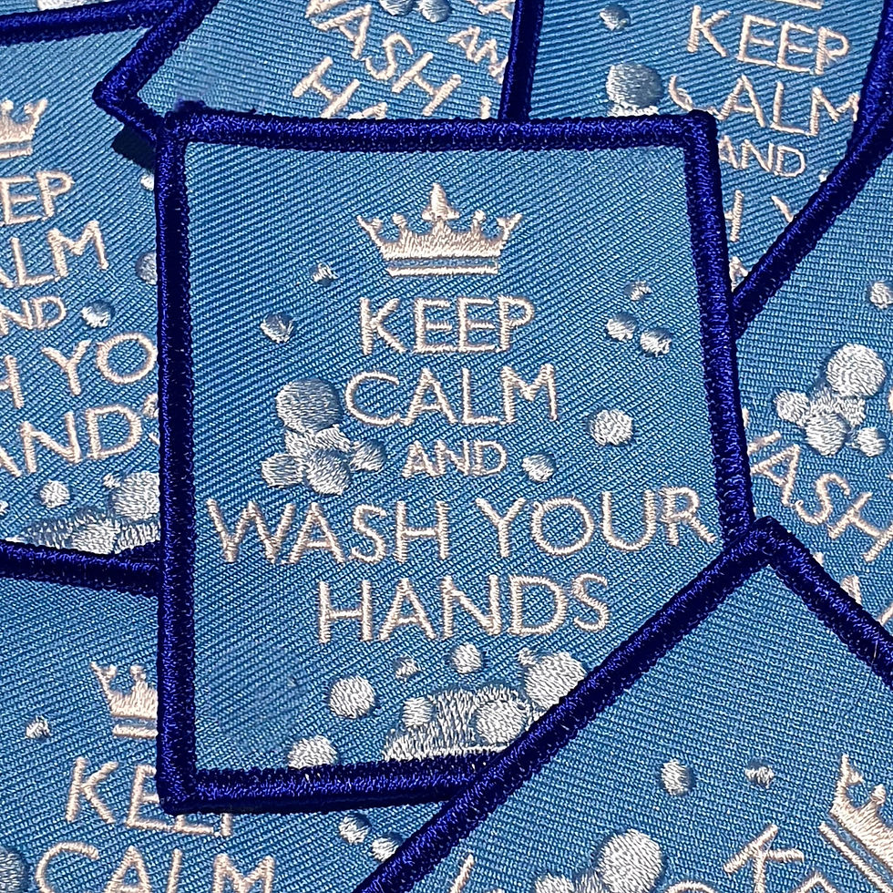 Keep Calm and Wash Your Hands Badge (77mmx63mm)