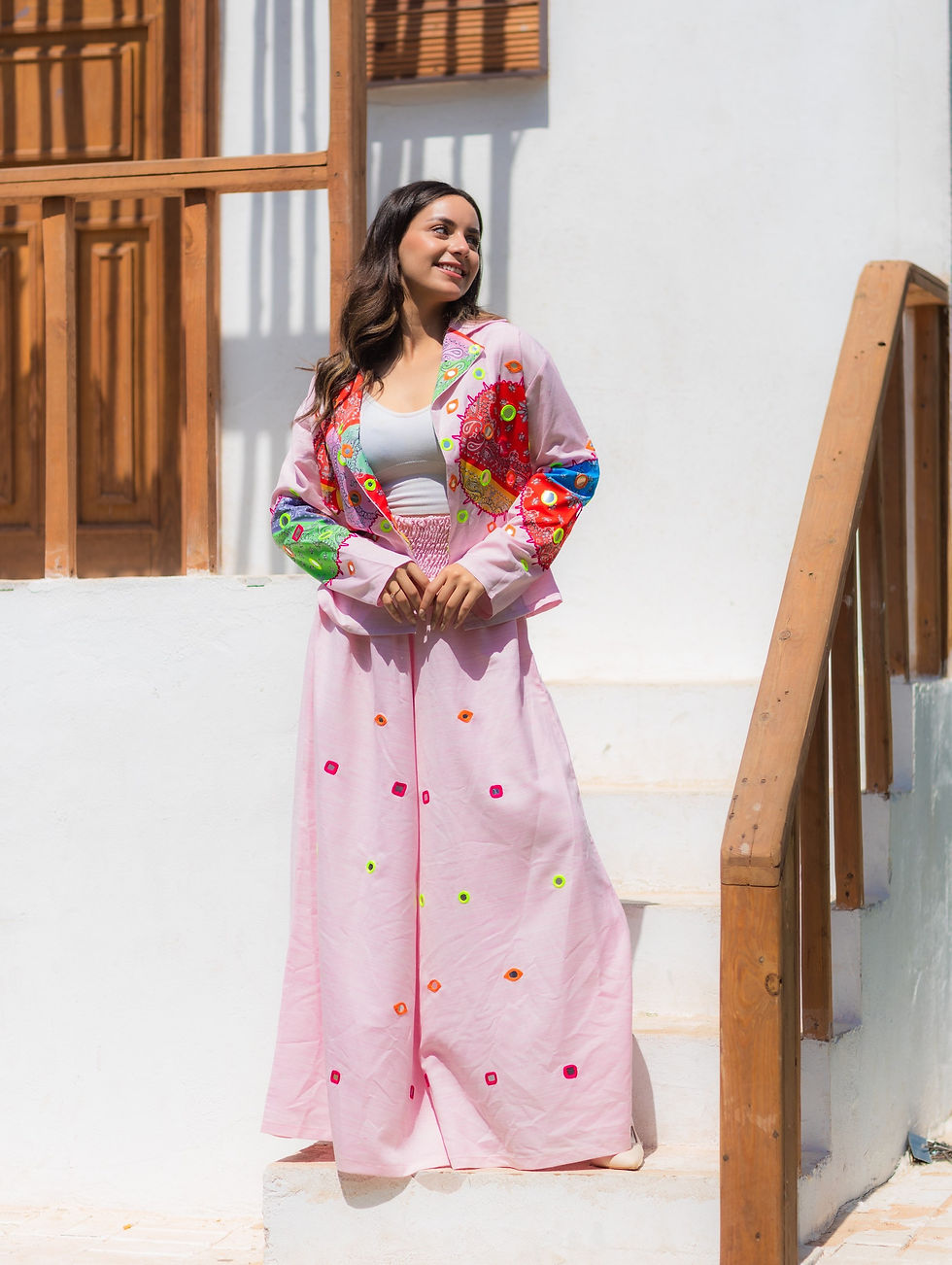 Thumbnail: Hope embroidery mirrored wide leg set 