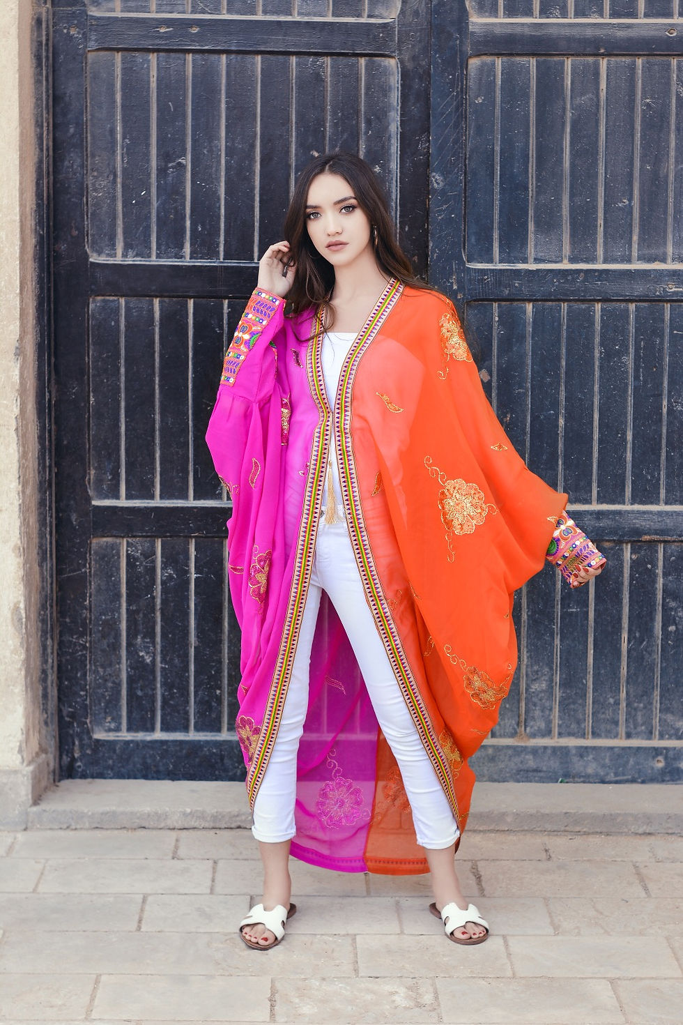 Thumbnail: Double color embroidery cardigan 