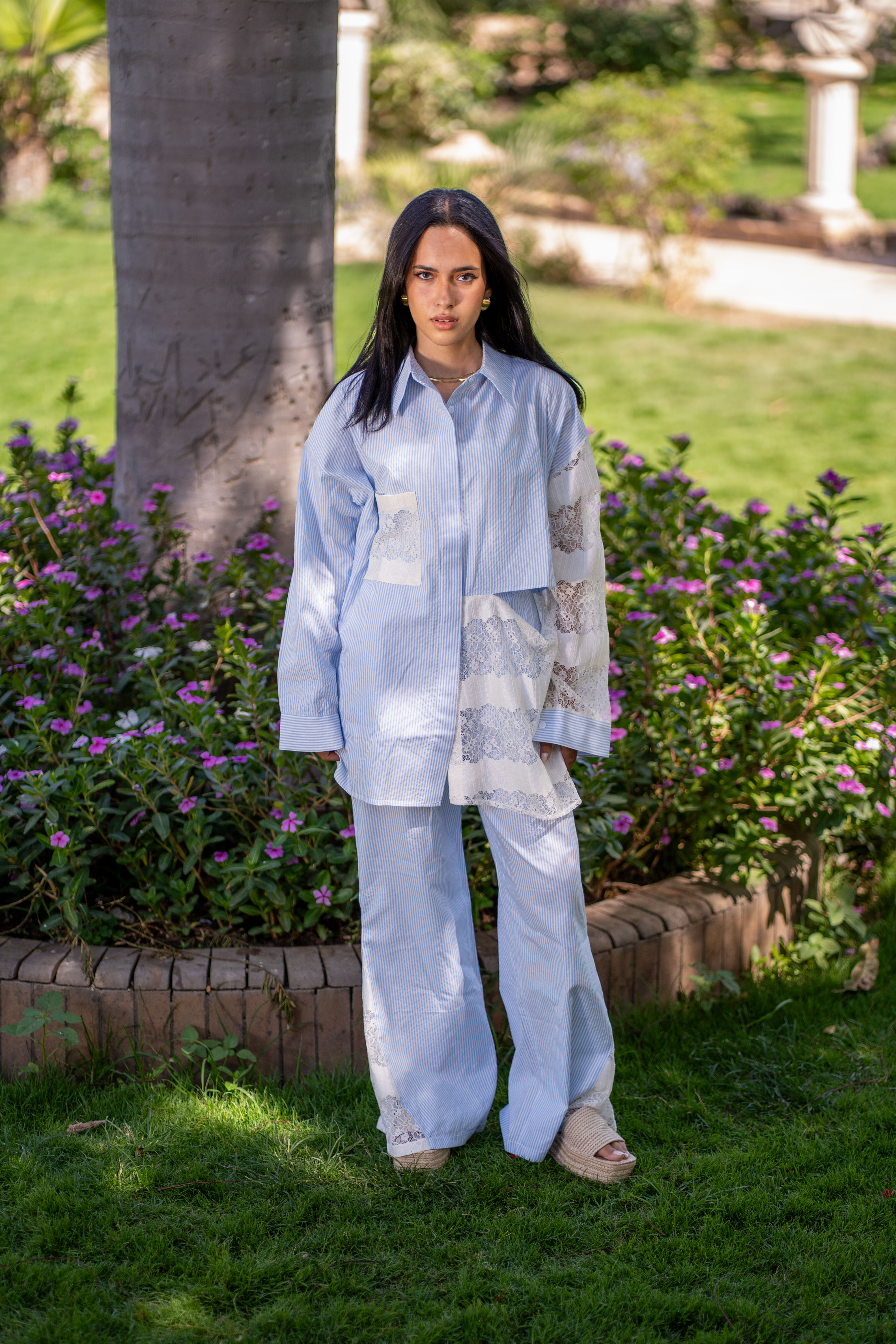 Samia striped lace set