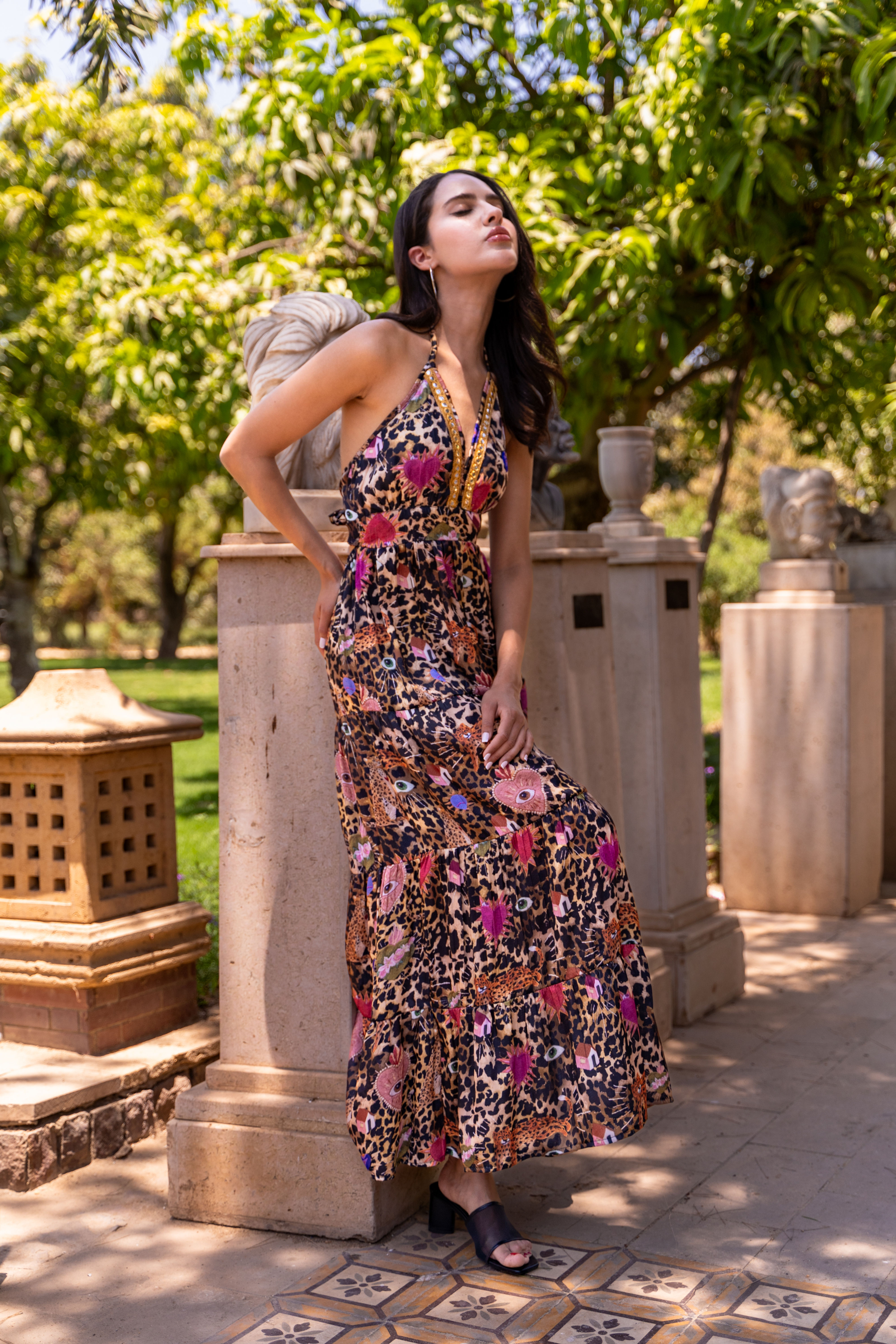 Jungle mirage maxi print dress