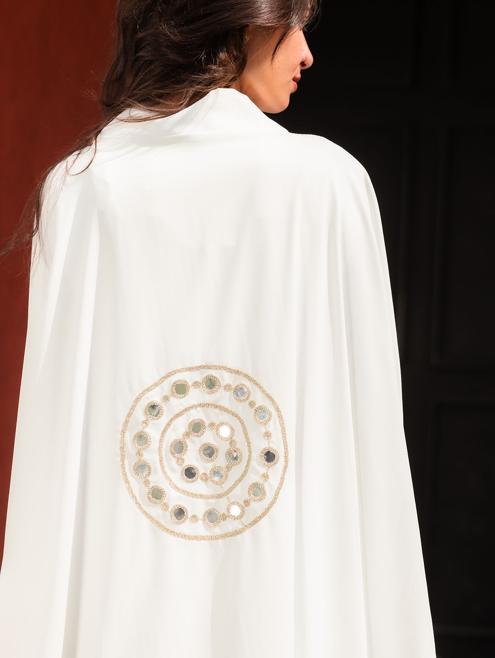 Thumbnail: Laila embroidery mirrored cape