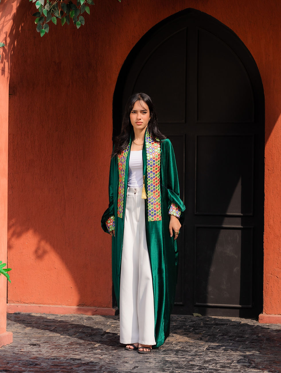 Thumbnail: Maissa velvet mirrored cardigan 