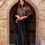 Thumbnail: Kinda embroidery velvet open kaftan 