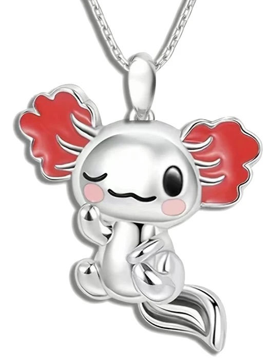 Winking Axolotl Necklace 
