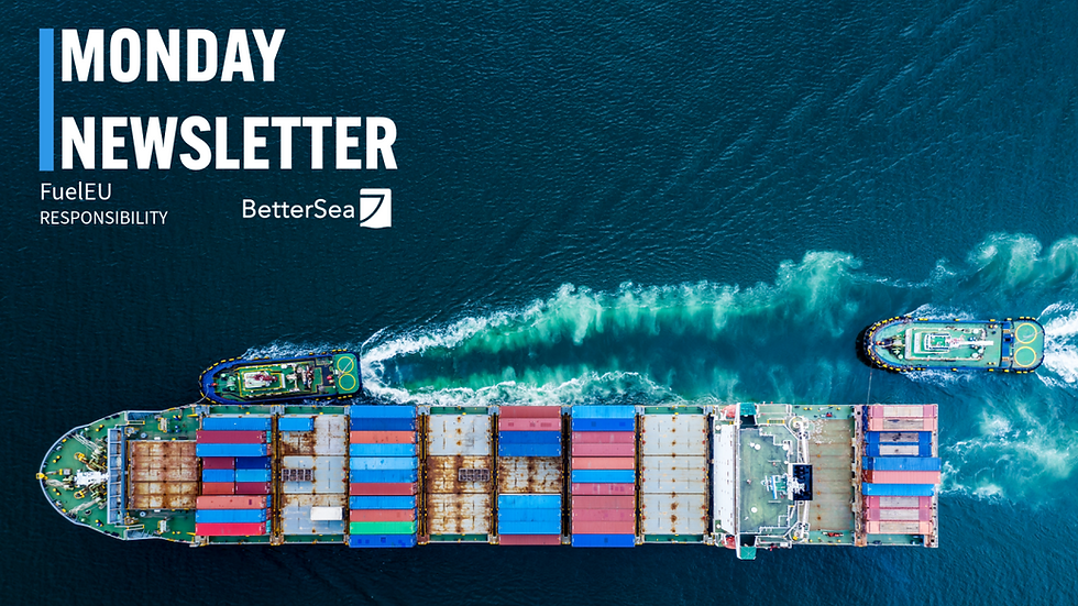 Containerships waiting at terminal for loading of containers as background for BetterSea's Monday Newsletter