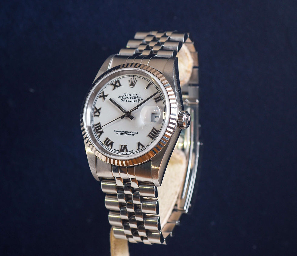 Miniature : Rolex 16234 porcelaine Roman dial B&P 