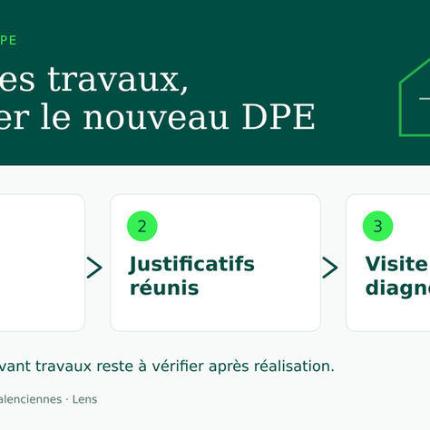 Préparer un nouveau DPE après travaux : chantier achevé, justificatifs réunis et visite du diagnostiqueur.
