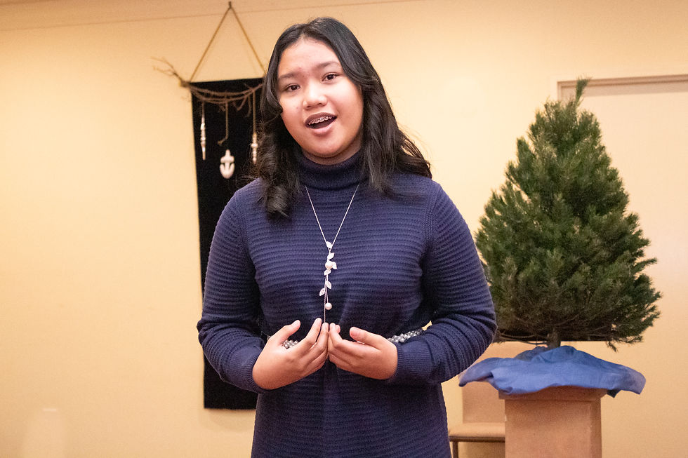 Teen girl singing