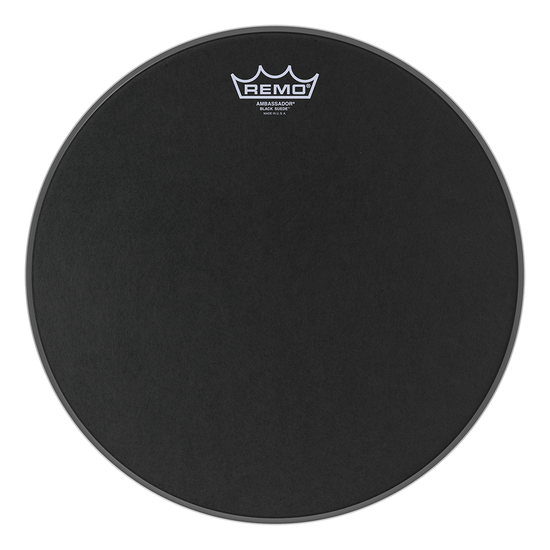 REMO 14" AMBASSADOR BLACK SUEDE DRUMHEAD - BA-0814-ES