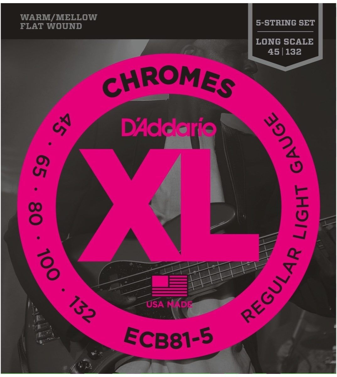 D'ADDARIO EXL170-5 5-STRING NICKEL WOUND , LIGHT, 45-130, LONG SCALE