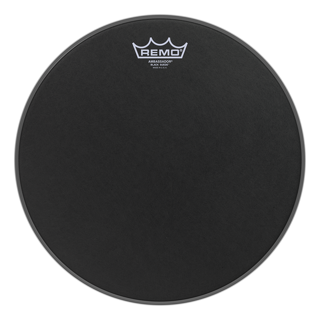 REMO AMBASSADOR BLACK SUEDE DRUMHEAD, 13" - BA-0813-ES