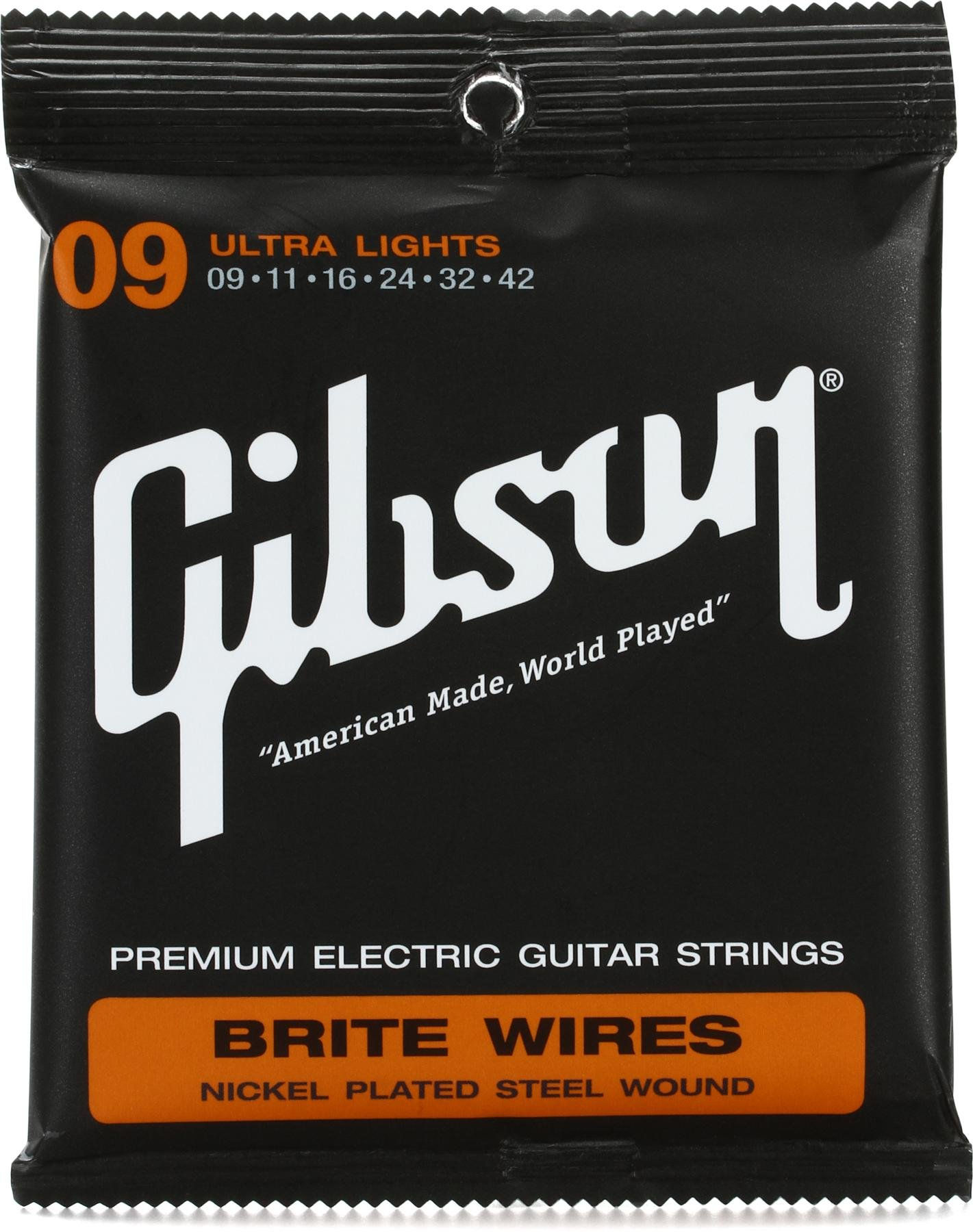 GIBSON BRITE WIRES ELECTRIC GUITAR  STRINGS ULTRA LIGHTS- SEG-700UL