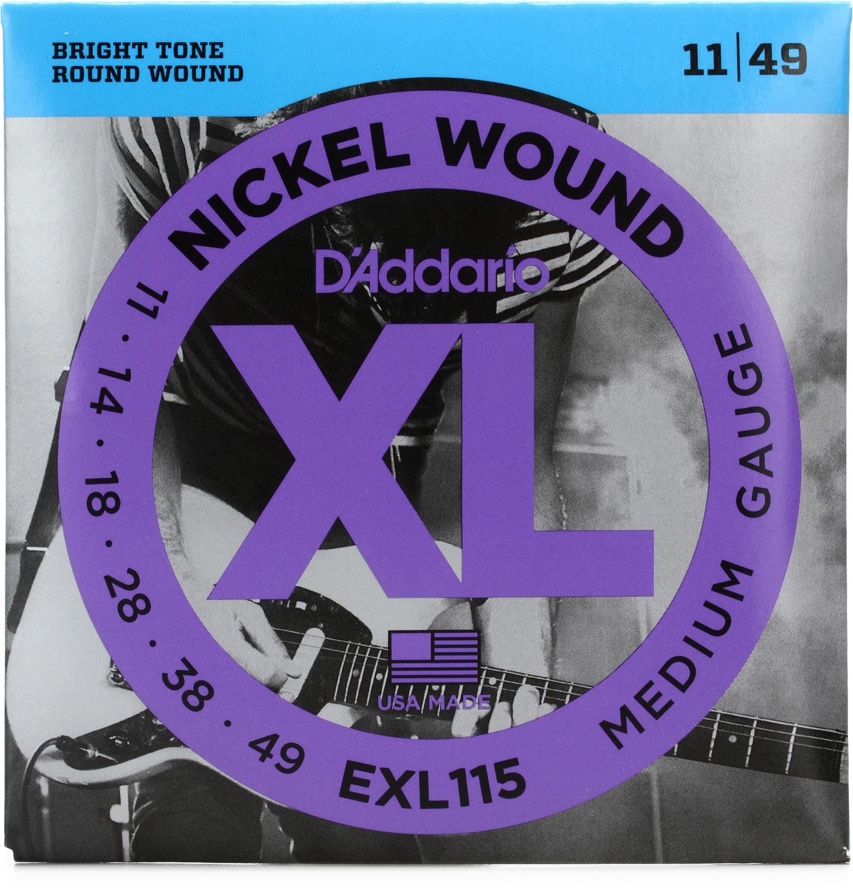 D'ADDARIO EXL115 NICKEL WOUND , MEDIUM/BLUES-JAZZ ROCK, 11-49