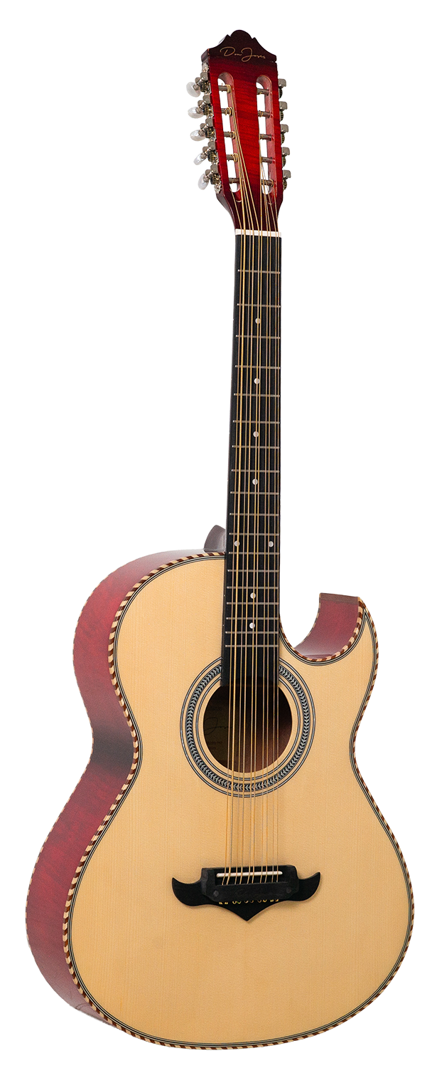 DON JOSE BAJO QUINTO W/GIG BAG FLAME SERIES - DJ-BQBG525-FRD