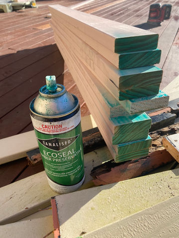 Ecoseal used on raw cut timber