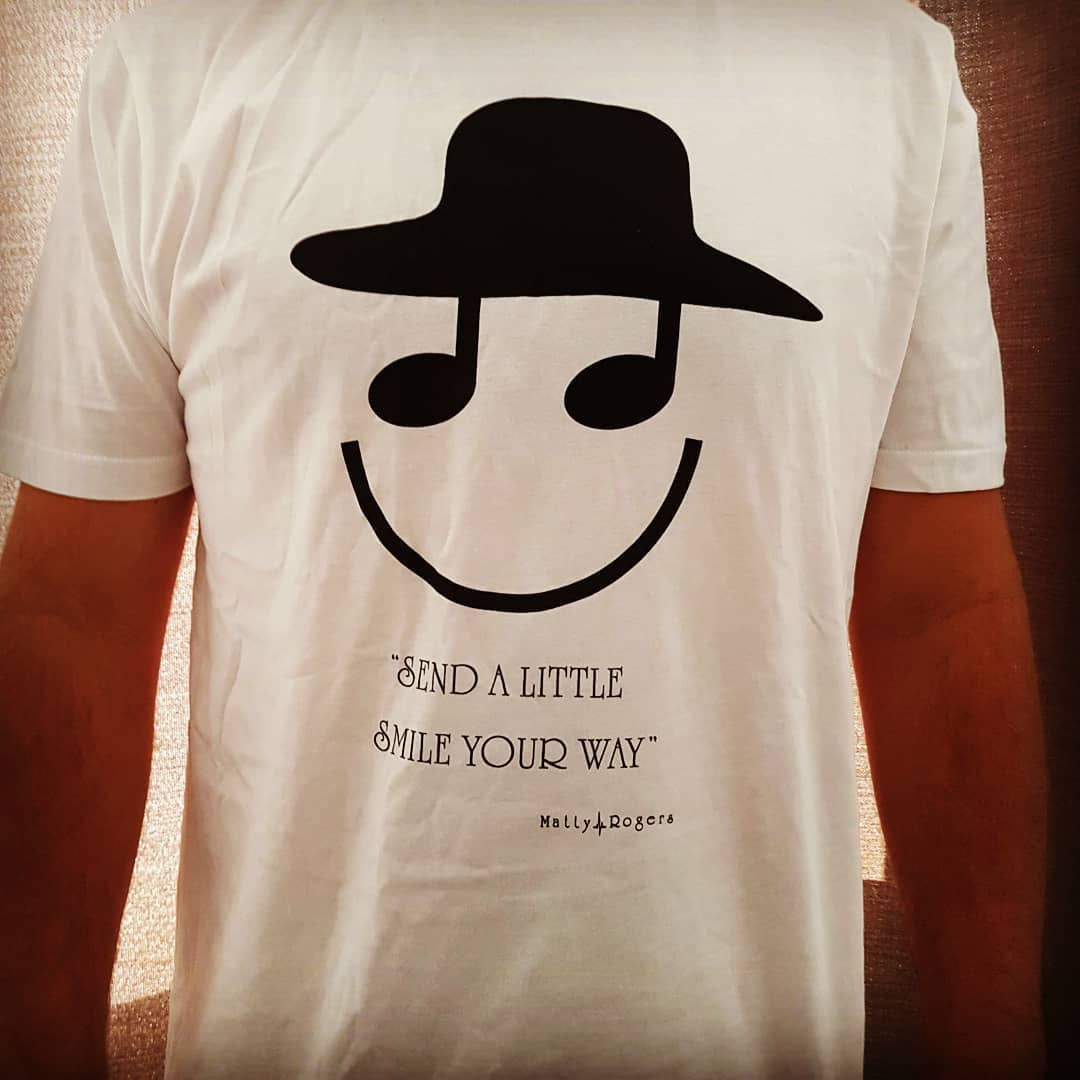 100% Organic Combed Cotton T-shirt - Smile print (white)