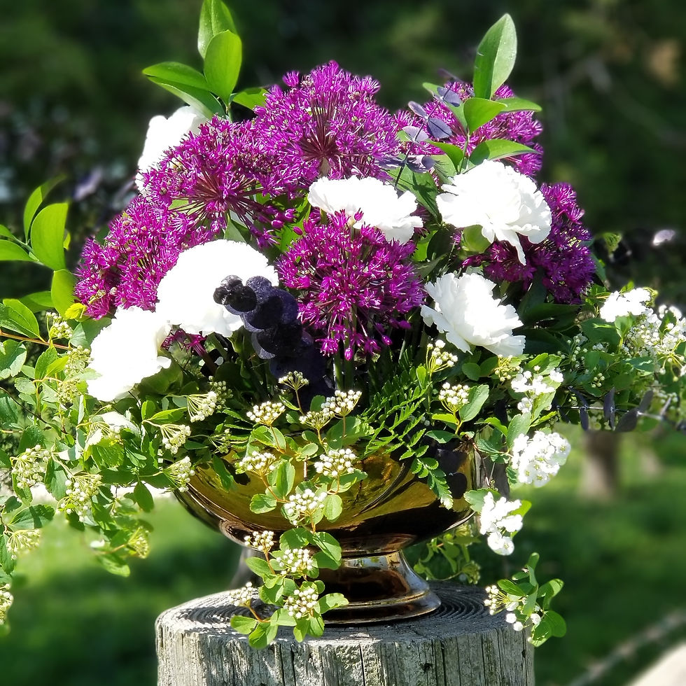 Allium and Carnation Centerpiece 2019