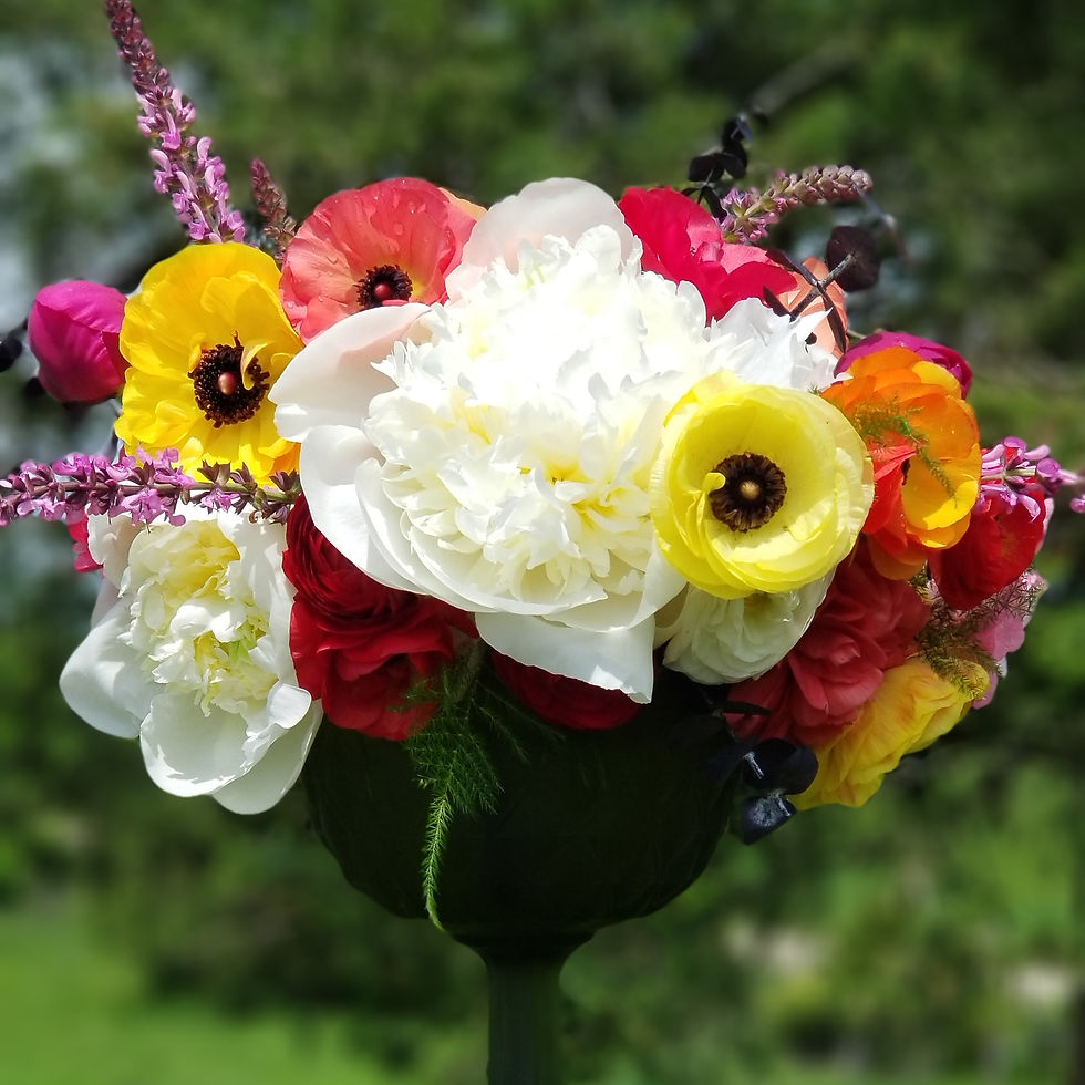 Ranculus and Peony Centerpiece