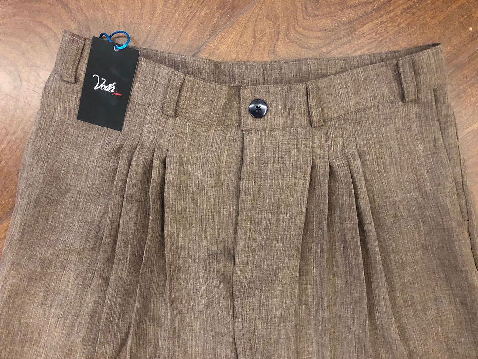 Pants Masc.44 - 4 pleats, Dark linen