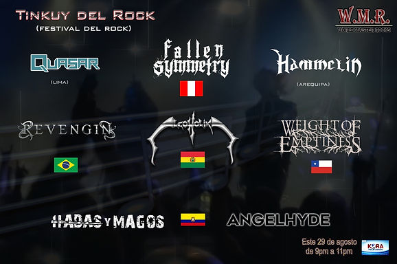 EM Music Management: Revengin e Weight of Emptiness confirmados em festival peruano!
