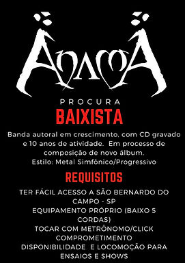 ANAMA: Opening auditions for bass players