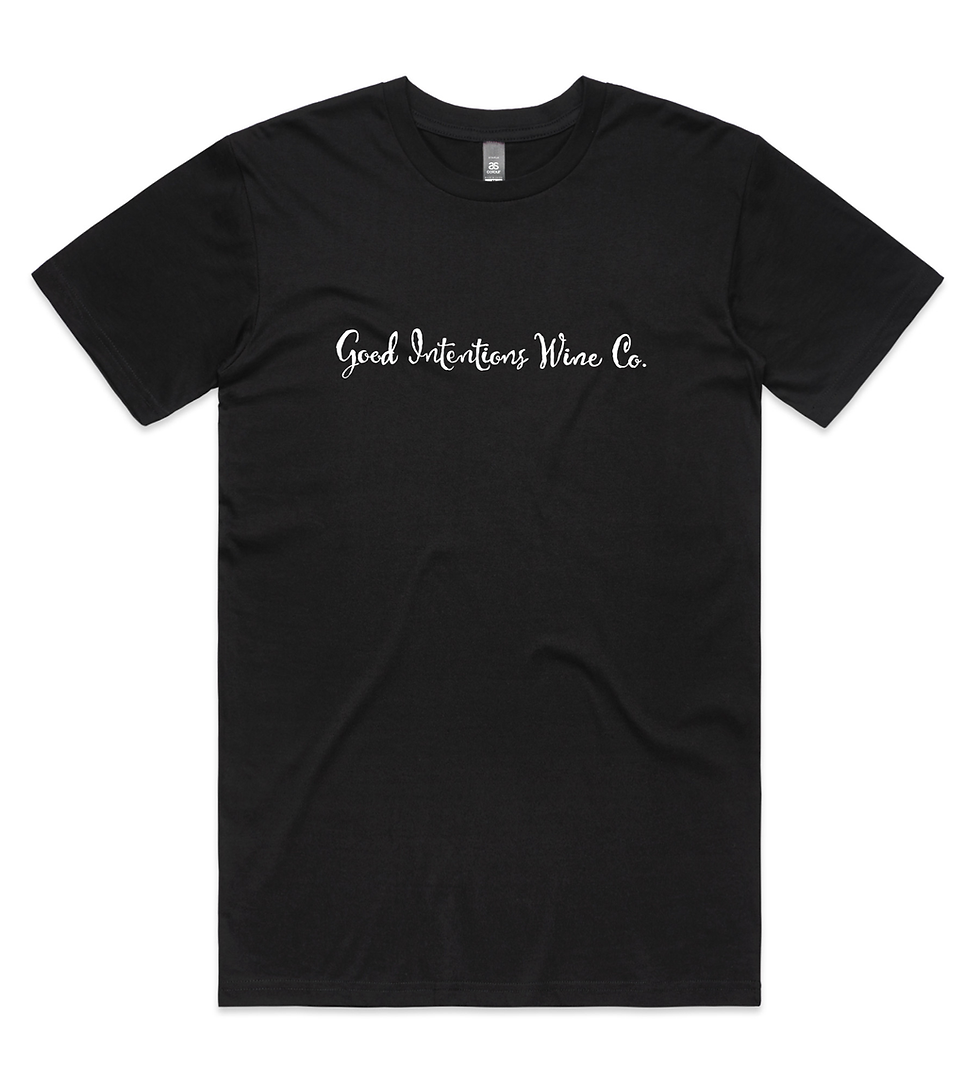 Thumbnail: front of good intentions wine black t-shirt