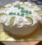 Key Lime Pie Cake on Gold cake board, Ms. to Mrs. Haley written on top