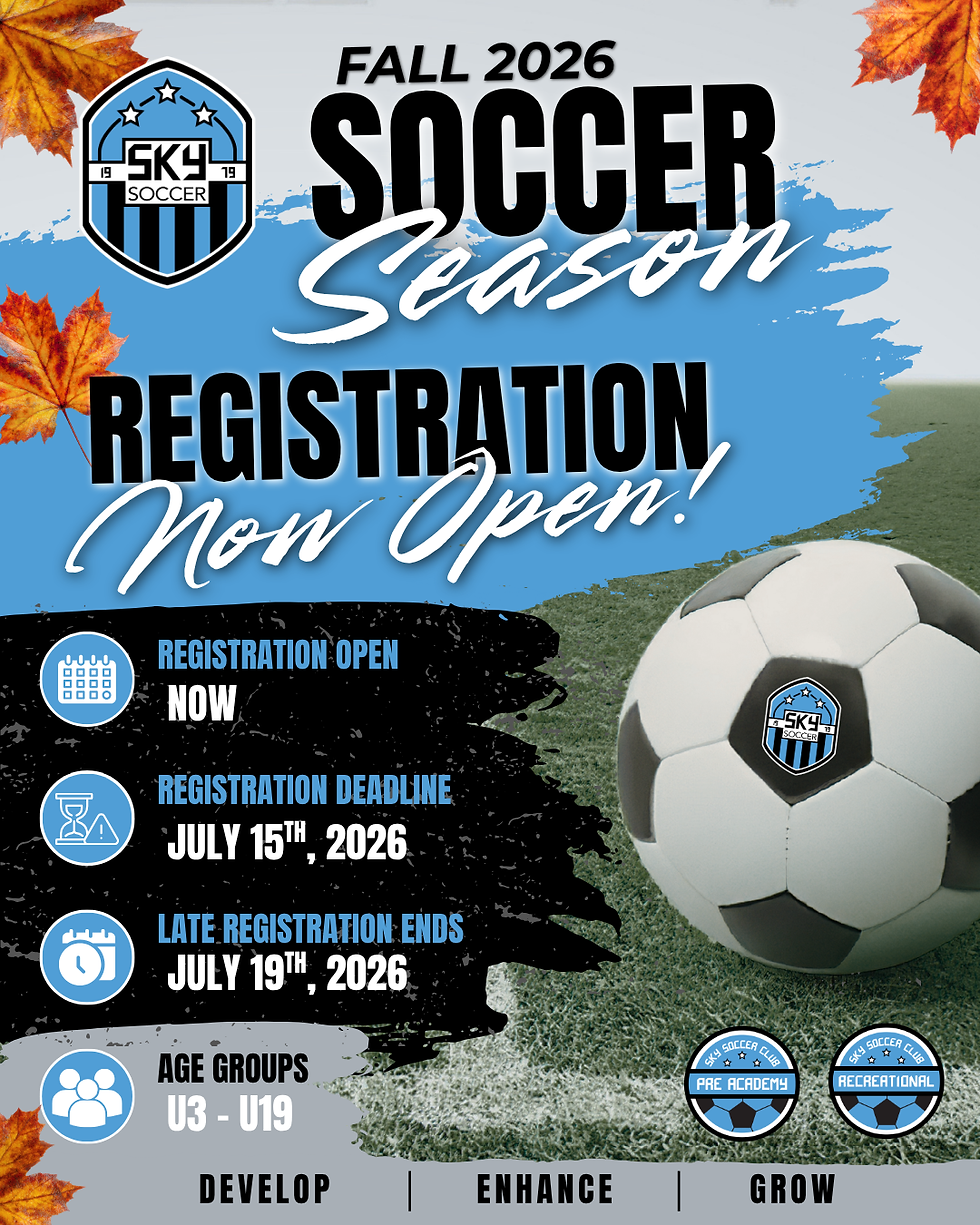 Fall 2026 Recreational Registration is NOW OPEN!