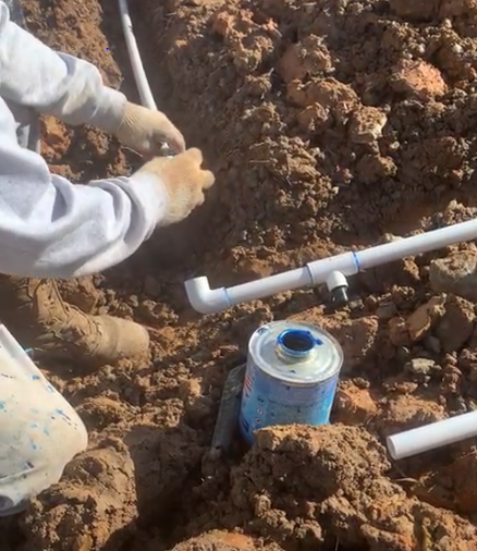 Sprinkler being repaired in Richmond, VA