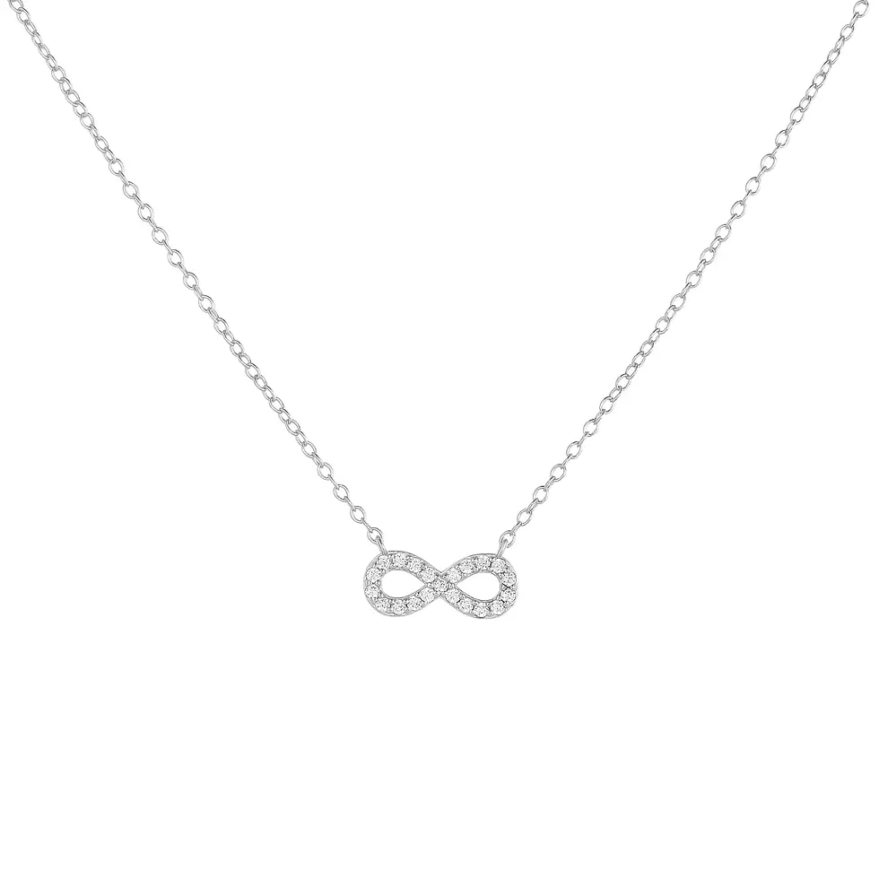 Thumbnail: Jewelry Simple Style 8 Shaped Infinite Sterling Silver Necklace