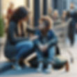 LOGO -- homeless boy with woman on curb.jfif