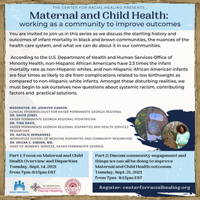 Maternal and Child Health: Working as a community to improve outcomes