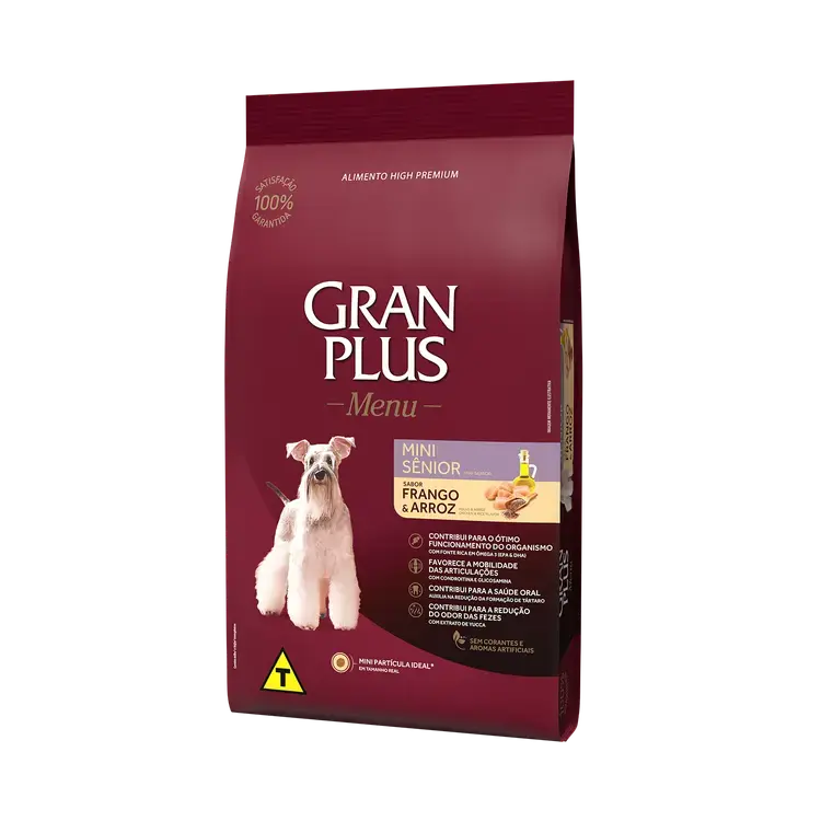 Ração Gran Plus Menu Mini Senior Frango e Arroz 3kg