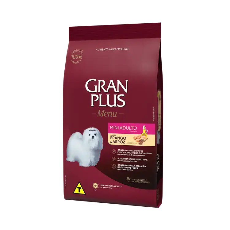 Ração Gran Plus Menu Mini Adulto Frango e Arroz